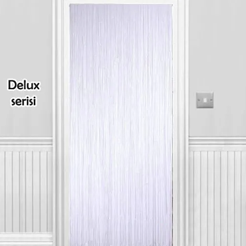 Beyaz Işıltılı Duvar Kapı Perdesi Arka Fon 90x200 cm